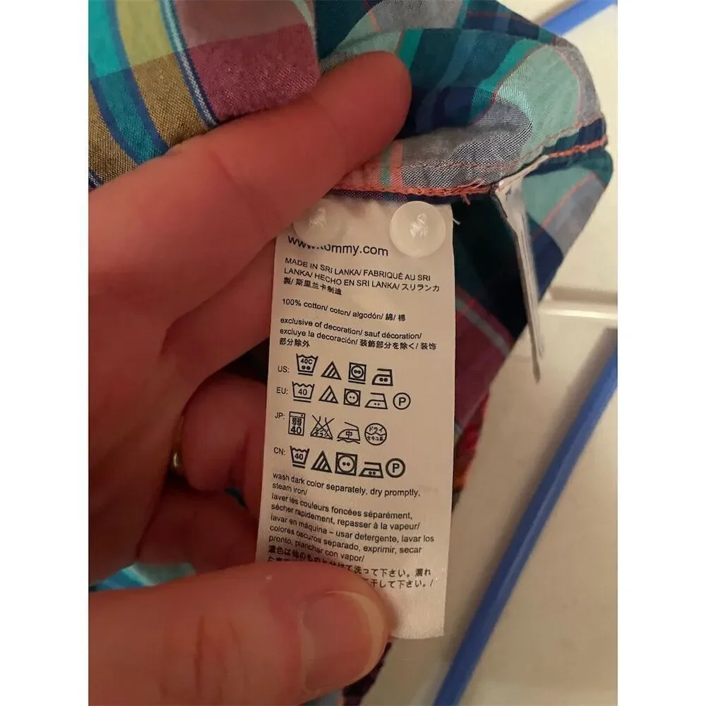 *3/$15 Tommy Hilfiger Men's L Plaid Long Sleeve Button-Up Shirt Multicolor - Picture 7 of 8